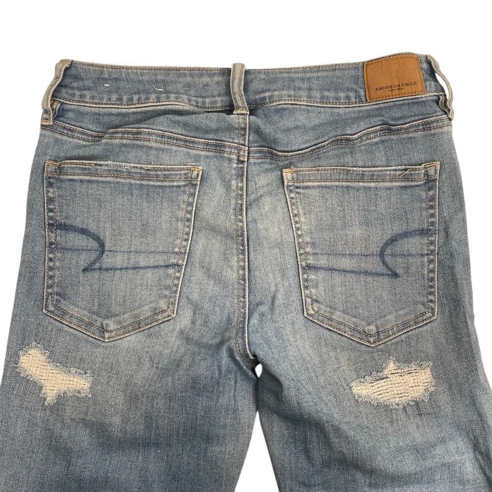 American Eagle Woman's Next Level Ripped Stretch Skinny Jeans Size 6 577 - Picture 7 of 10